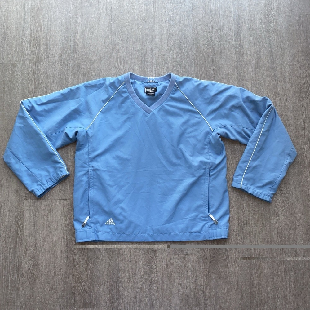 Adidas Baby Blue Clima Pullover Bomber Windbreaker Mesh Lined Size Small 1431